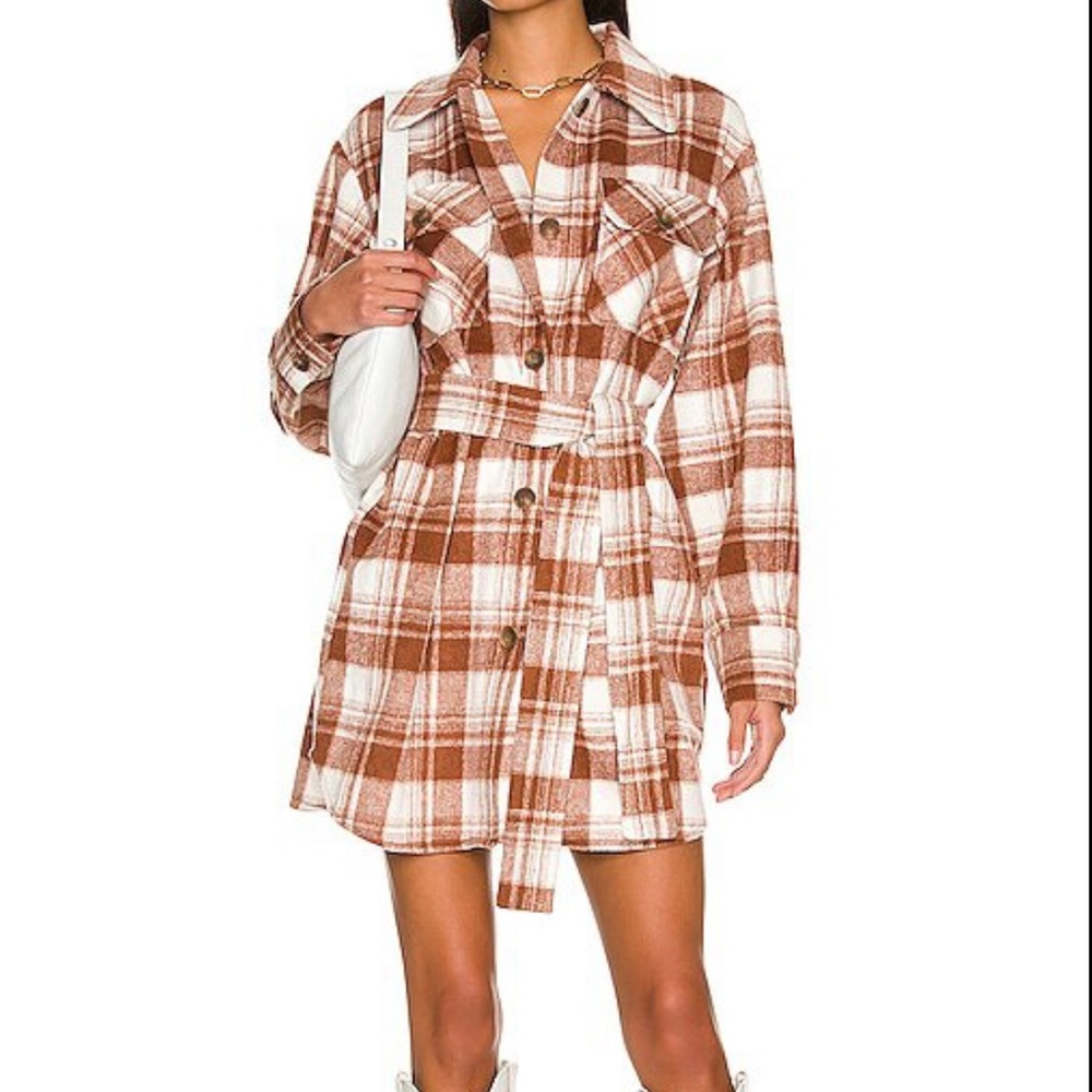 BB Dakota Plaid Maverick Dress in Rust